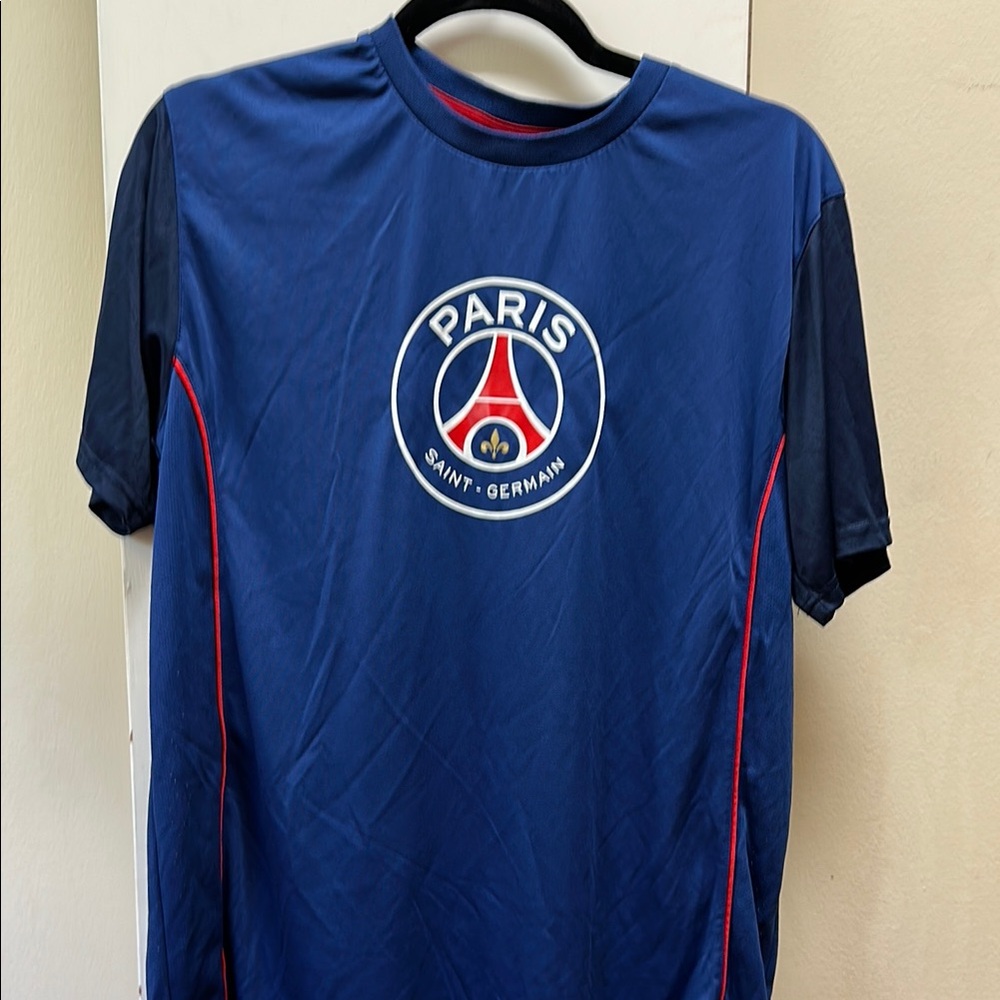Paris St Germain  Blue ulta lite Shirt with Crew Neck and Short Sleeves